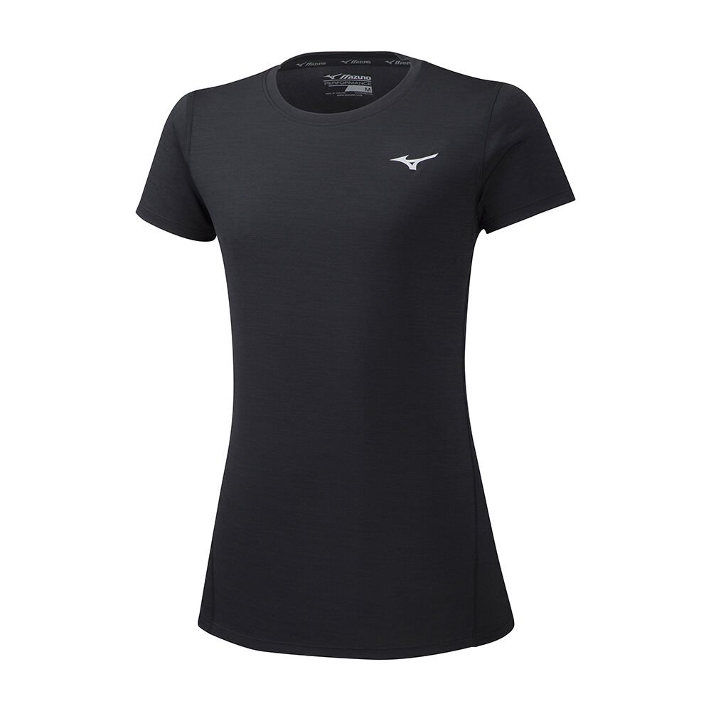 Mizuno Women's T-Shirts Impulse Core Black - ALRQZHD-52